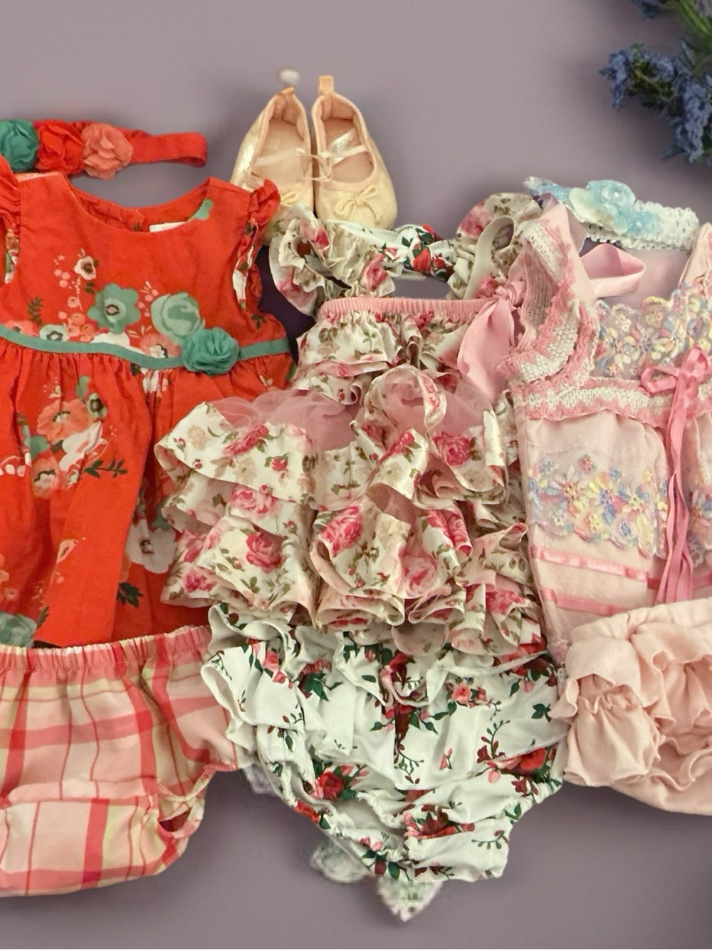 Infant Girls Springtime Dress & Bloomers Set 1134